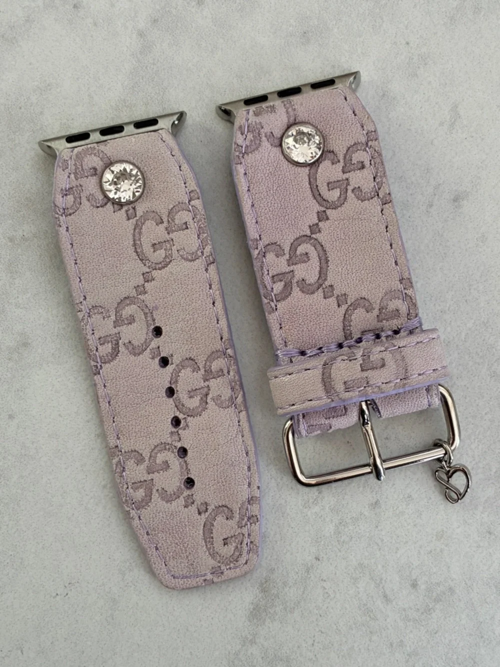 DITMCO. Authentic Upcycled GG Lavender Apple Watch Band - Size Alpha, 38-41mm - Picture 1 of 5